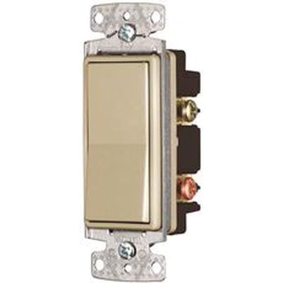 Hubbell RSD215I Ivory Double Pole Decorator Rocker Light Switch 15A 120/277V