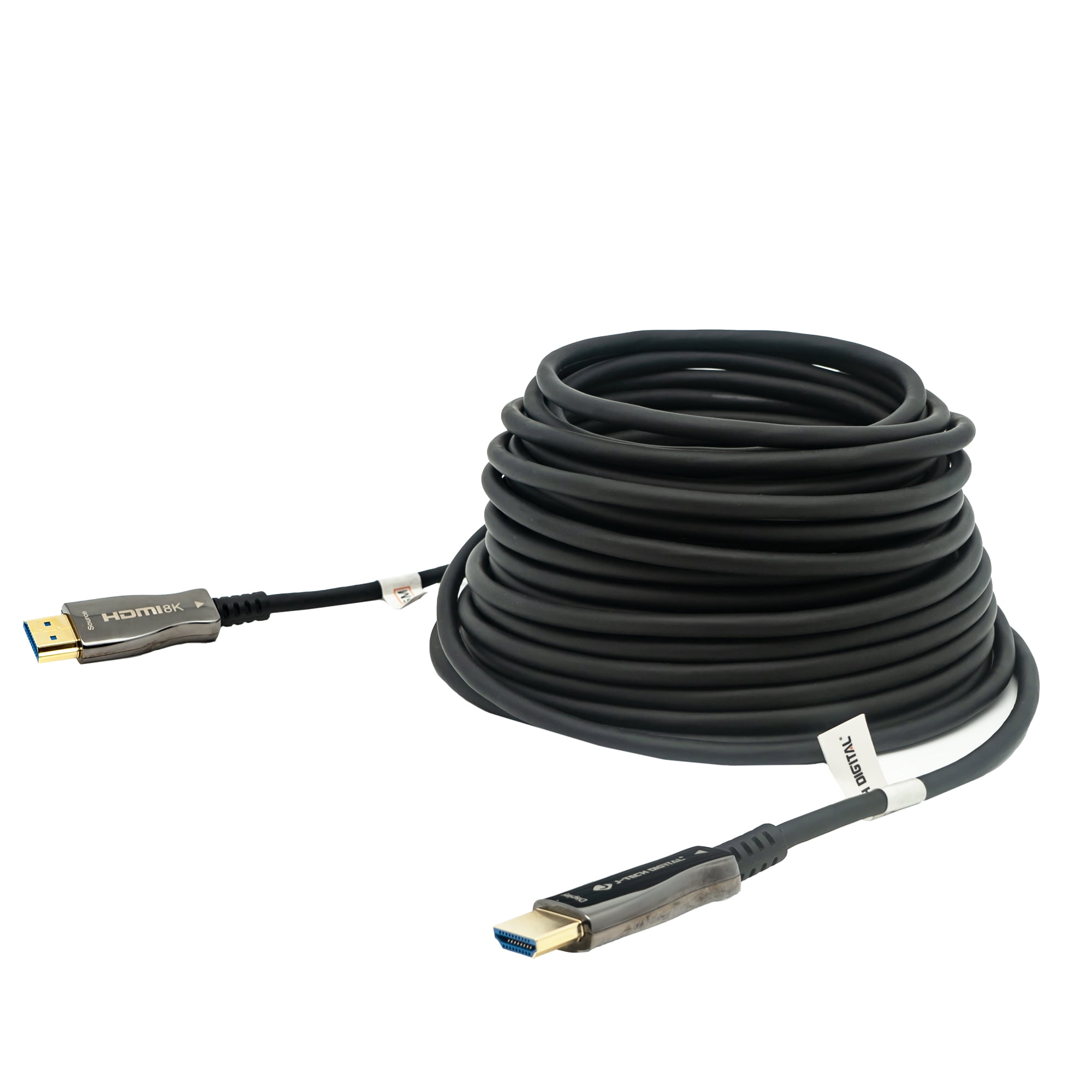 8K HDMI 2.1 Fiber Cable 15M 49.2 FT| J-Tech Digital Ultra High Speed 48 Gbps 4K @ 120Hz | 8K @ 60Hz Compatible with PS5 XBOX ROKU [JTECH-FCAB158K]