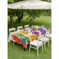 thumbnail image 4 of Outdoor Tablecloth with Umbrella Hole for Patio/Picnic/Party/Camping, Colorful Hands Print Waterproof Table Cloth Rectangle Table Cover Washable, Cartoon Cute Funny Beige on Linen (60"x 120"), 4 of 8