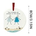 thumbnail image 3 of chaungfeng Round Sea Glass Friendship Decor, 3.15" Friendship Keepsake Ornament, Christmas Tree Hanging Ornaments, Shaped by Nature & Crafted, Friendships Gifts for Friends, 3 of 9
