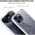 thumbnail image 6 of Design for iPhone 15 Pro Case Glitter Full Body Protective 3 in 1 Heavy Duty Hybrid Hard PC Rugged Transparent Bling Sparkle Cover Phone Cases for Apple iPhone 15 Pro 6.1", Clear, 6 of 9