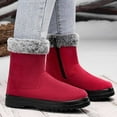 thumbnail image 2 of Gyexs Womens Snow Boots Size 9, Winter Shoes Women Boots, Removable Footbed, Hook & Loop, Western, Moc Toe, Women's Fashion, Red, Size 6, 2 of 8
