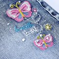 thumbnail image 4 of Peacolate 5-10T Little&Big Girls Adjustable Straps Short Overalls Jeans Outfits,Butterfly,9-10Years, 4 of 5