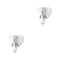 thumbnail image 3 of Yuarrent Percha con forma de animal Color sólido Perchero lindo sin perforaciones Sombrero Gorra Gancho Perchero Oro Blanco Tipo 2 2Conjunto, 3 of 6