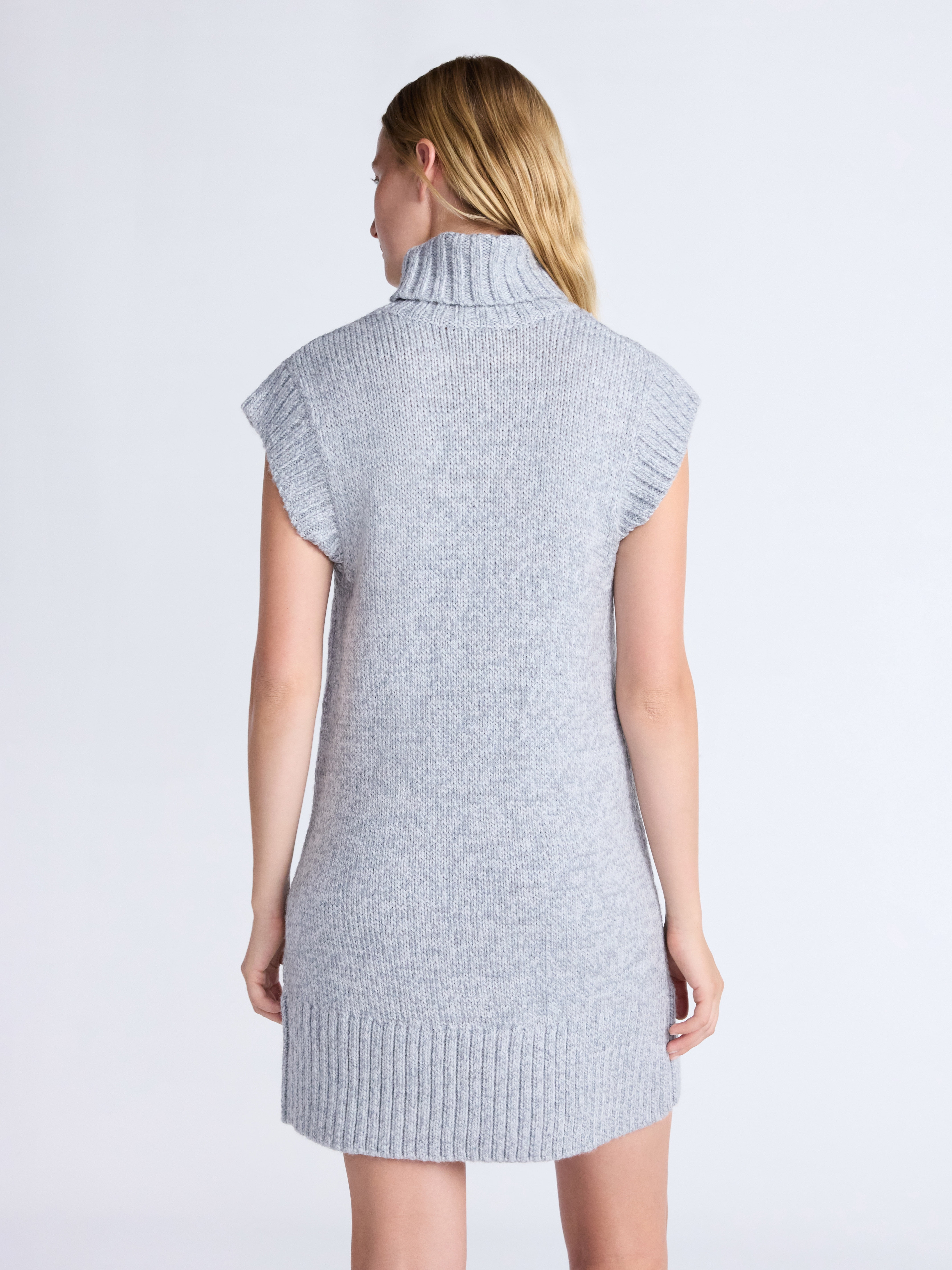 Free Assembly Women's Turtleneck Sweater Mini Dress, Sleeveless, Sizes XS-XXL