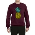 thumbnail image 2 of Wild Bobby, Trendy Tropical Pineapple, Fashion, Unisex Crewneck Graphic Sweatshirt, Maroon, Medium, 2 of 4