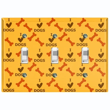Metal Light Switch Plate Cover Cute Puppy Dog Paw Prints Pink DOG039