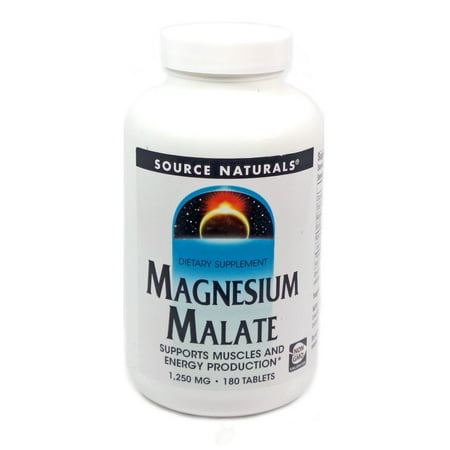 Source Naturals - Magnesium Malate, 180 Tablets, Pack of 2