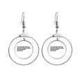 thumbnail image 1 of Quote Once Time Is Wasted Life Is Wasted Earrings Dangle Hoop Jewelry Drop Circle, 1 of 3