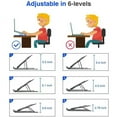 thumbnail image 5 of Veballensty Laptop Stand, Adjustable Height Portable Laptop Riser, Ergonomic Aluminum Alloy Laptop Stand ,Compatible with MacBook, iPad, HP, Lenovo, Dell, 10-15.6” Laptops & Tablets Black, 5 of 7