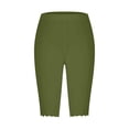 thumbnail image 4 of hlysgo Women's Leggings Capris Soft Comfy Plus Size Lightweight Breathable Short Workout Yoga Short Army Green,L, 4 of 5