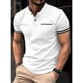 thumbnail image 4 of Summer Men's Polo Shirt Small Stand Collar Button Pocket Business Style Casual Men's Street Wear Short Sleeve Golf Shirt Men, 4 of 5