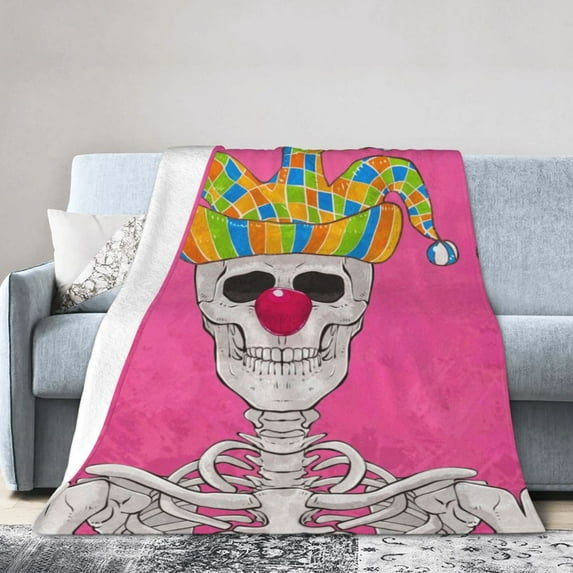 ZICANCN Illumination Skull Anti-Pilling Flannel Bed Throw Blankets - Couch-Ultra-Soft Micro Fleece Sofa Bed Camping Travel Blanket for Adults 40"x30"