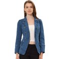 thumbnail image 1 of Chaqueta de mezclilla Allegra K Trabajo con Bolsillos Azul Vaquero M, 1 of 4