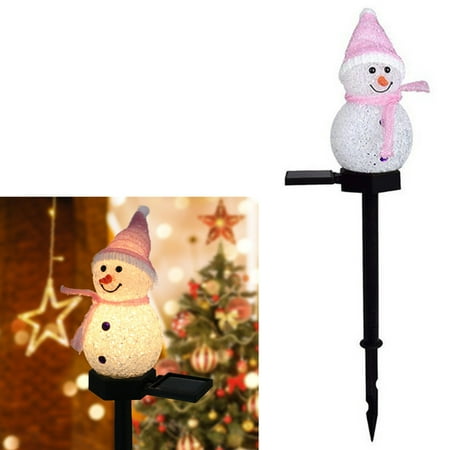 

Solar Snowman Decoration Lights Garden Lawn Courtyard Landscape Lighting Christmas LED Lamp Snowman Pink
