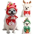 thumbnail image 4 of Pet Dog Santa Hat Costume 3D Christmas Hat Christmas Tree Hat Elk Antler Pet Hat Dog Headband Cute Small Dogs Head Accessories Headdress for Large Medium Dogs Cats Xmas Party Dressup Decoration, 4 of 5