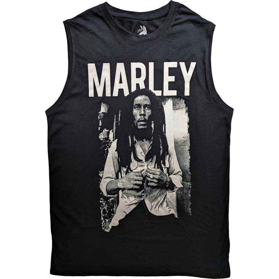 Bob Marley Unisex Tank T-Shirt: Marley B&W (X-Large)
