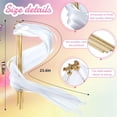 thumbnail image 2 of QZS Ribbon Sticks for Wedding,20Pack Portable Wedding Ribbon with Bells,Decorative Stick Party Streamers for Celebrations,Holiday, Activities,White, 2 of 6