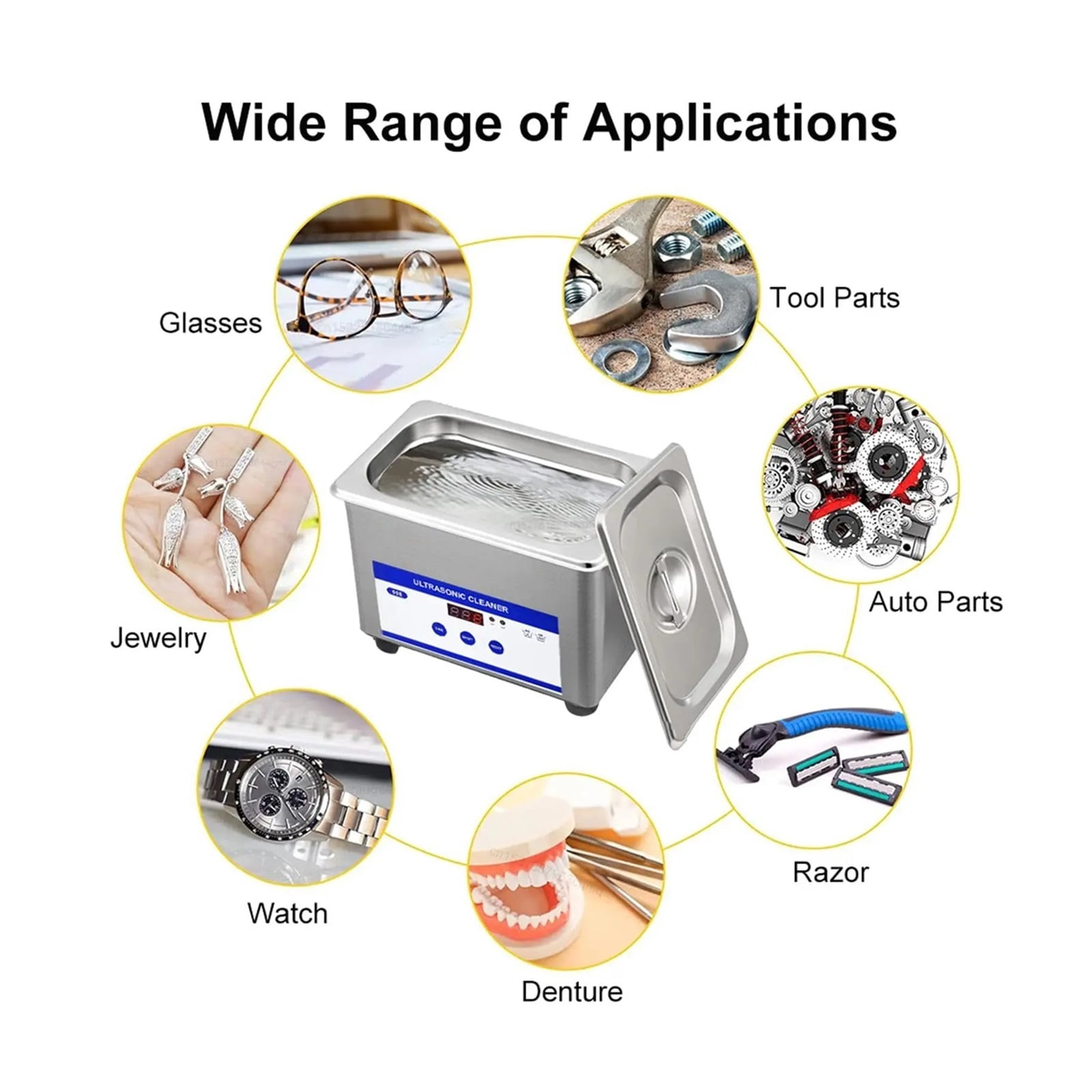 Ultrasonic Cleaner Ultrasound Glasses Jewelry Cleaner 40KH High Frequency Ultrasonic Washing Bath for Glasses Jewelry Cleaning