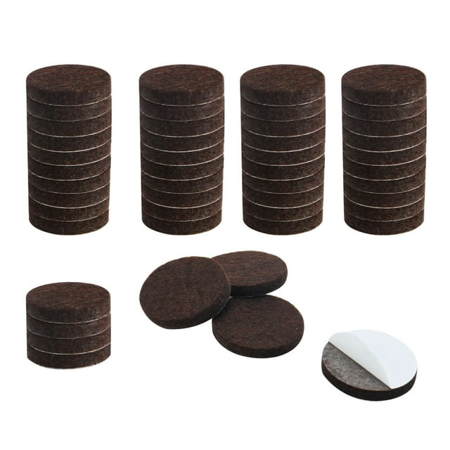 Unique Bargains Furniture Felt Pads Round 1 1/4' Anti-scratch for Furniture Closet Brown 48pcs