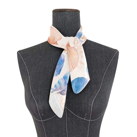 Square Scarf 24x24 Inch Nautical Beach Marine Art Silky Satin Sun Protection Neck Scarf for Women Multi-Purpose Head Wrap Bandana for Hair Bag Decoration
