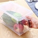 thumbnail image 5 of Recipiente transparente de 5L para almacenamiento en nevera con tapa y asa - Organizador apilable de alimentos para frutas, verduras y carne - Seguro para congeladores y despensas, 5 of 9