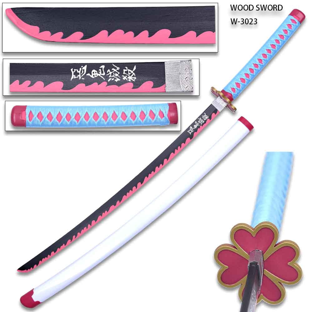 Demon Slayer: Kimetsu no Yaiba - Mitsuri Kanroji Wood Katana Replica with Scabbard, 41 in