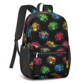 thumbnail image 2 of Monster Cartoon Truck Black Pattern 17" Waterproof Oxford School Backpacks for Teens, S-Shape Padded Straps, for School, Travel, Hiking, Camping, 2 of 5
