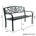 thumbnail image 2 of Costway 50'' Patio Park Garden Bench Porch Chair Steel Frame Cast Iron Backrest, 2 of 8