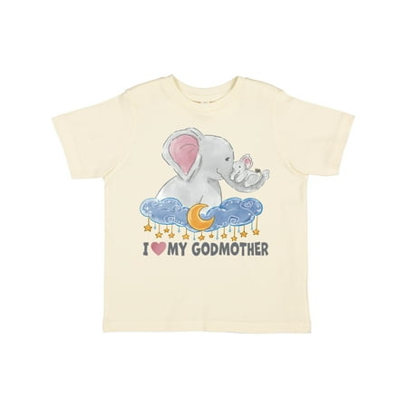 

Inktastic I Love My Godmother Cute Elephants with Moon and Stars Boys or Girls Toddler T-Shirt