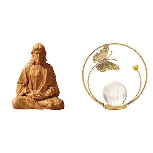 Estatua del Corazón de Jesús,Estatua del Sagrado Corazón de Jesús para decoración del hogar,Figura católica de Jesús,Estatua de bola de cristal,Estatuas de bolas de cristal para