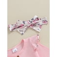 thumbnail image 6 of Bslissey Baby Girls Christmas Romper Dress Long Sleeve Santa Print Bowknot Front Skirt Hem Jumpsuit with Headband Newborn Infant Sweet Clothes 0-18 Months, 6 of 9