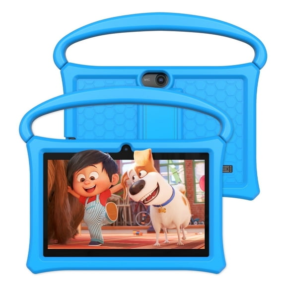 PUTECCH 7" Kids Tablet Android 13, 2 2 RAM 32GB ROM, Google Certified, with Parental Controls, Kids Software Pre-Installed, WiFi, Shockproof Case, Gift for kids Ages 3 , Blue