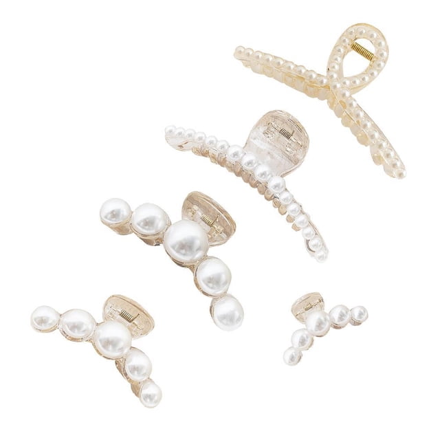 Para El Pelo De Perlas, Pinzas Gruesas Para La Mandíbula, Pasadores, Accesorios Para El Cabello Para Mujeres Y Niñas 5 Piezas matsuzay AP005490-00