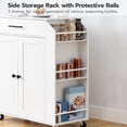 thumbnail image 3 of HOOBRO Rolling Kitchen Island with Power Outlet, Spice Rack & Drawer, White, 3 of 9