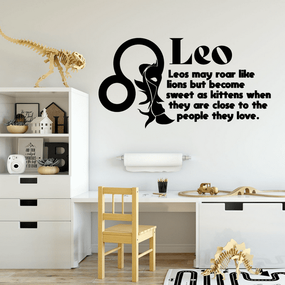 Leo Horoscope Zodiac Sign Fire Sign May Roar Like Lions But Sweet As Kittens Fire Sign Zodiac Bedroom Vinyl Wall Decal Quotes Sticker Kids Adult Girl Boy Room Bedroom Wall Decoration Size (22x30 inch)