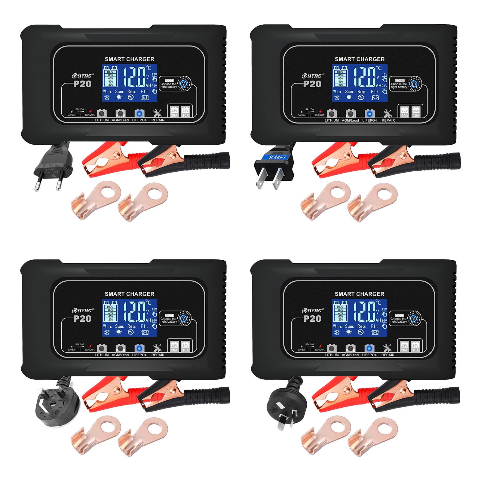 B2B Fast Charging 14.6V 20A LiFePO4 Battery Charger for 12V Batteries