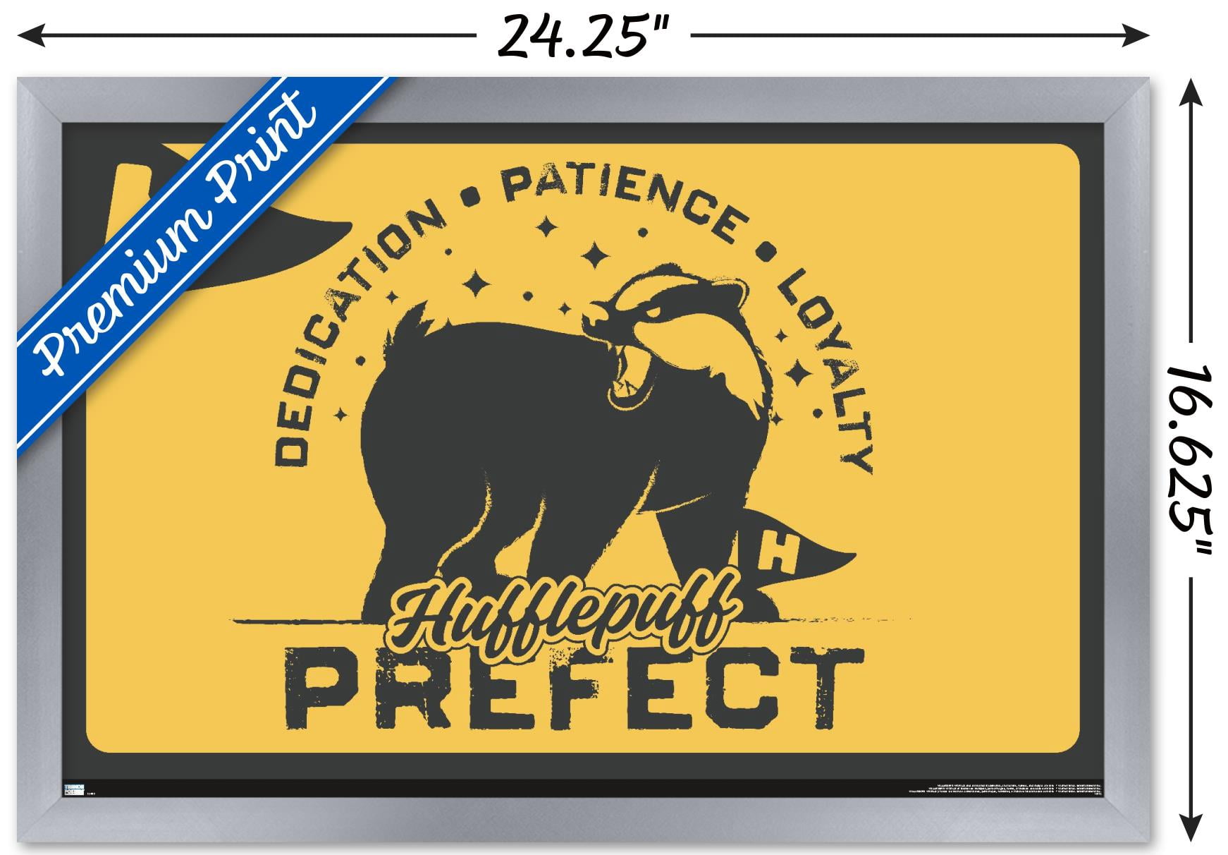 The Wizarding World: Harry Potter - Hufflepuff Clubhouse Crest Wall Poster, 14.725" x 22.375" Framed