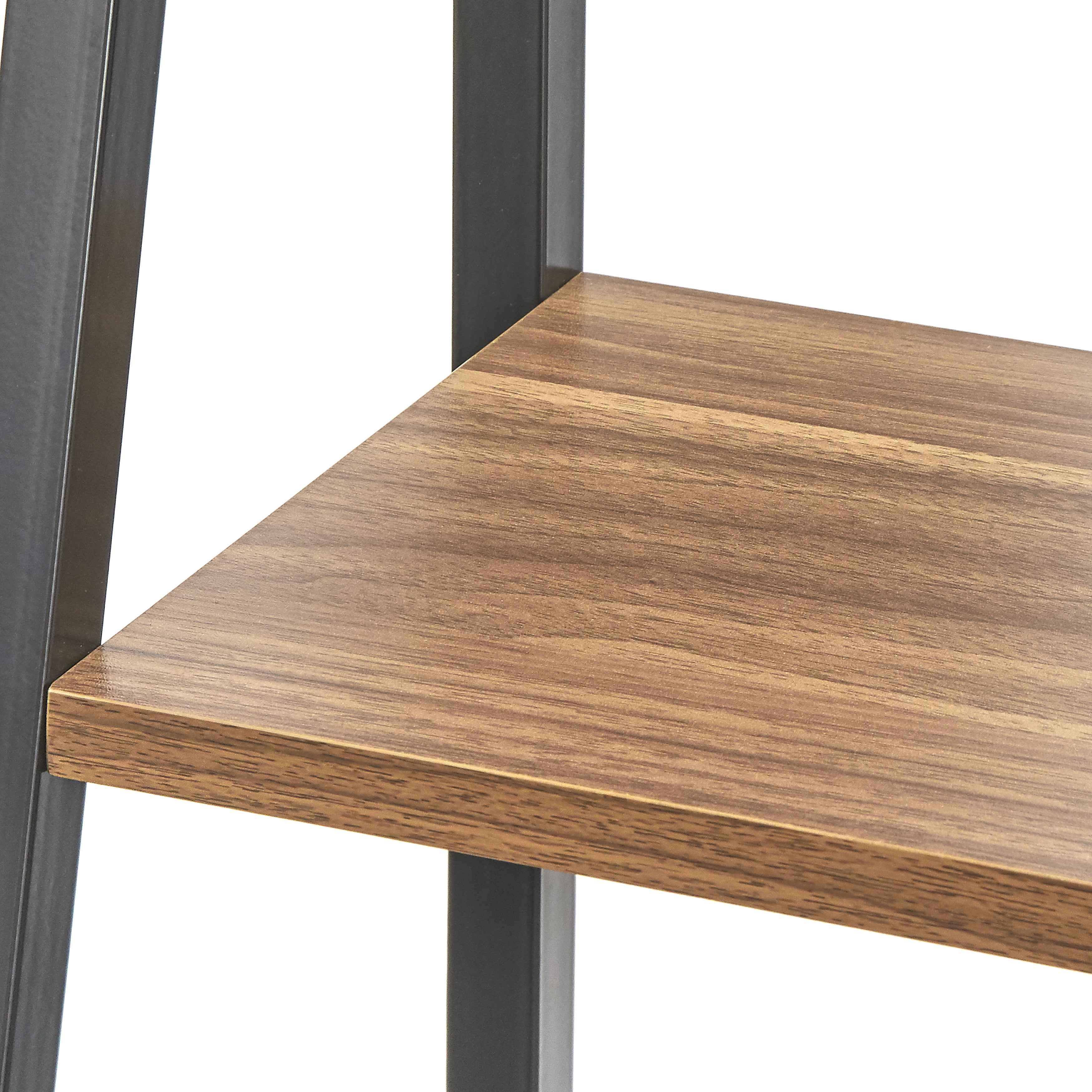 TMS Denton 5 Tier Ladder Bookcase, Walnut/Black