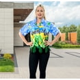 thumbnail image 3 of HAPPY BAY Hawaiian Shirts Womens Floral Summer Beach Party Blouse Shirt V Neck Blouses Short Sleeve Vacation Tops Casual Dress Shirts for Women XXL Motor Ride, Royal Blue, 3 of 5