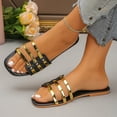 thumbnail image 5 of Eltusu Women Flat Slide Sandals, Summer Slip On Open Toe Fashion Beach Sandals Shoes Black Size 7, 5 of 8