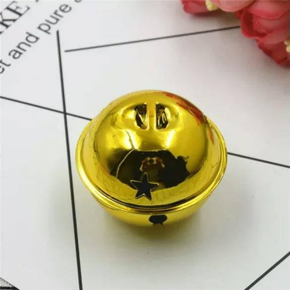 U8MO 50mm Electroplating Bell Pet DIY Star Christmas Jingle Bell Pendant 9 Colors-1# gold
