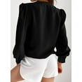 thumbnail image 2 of Weardear Women's Business Casual Tops Long Sleeve Silk Button Down Shirts V Neck Chiffon Blouses, 2 of 6