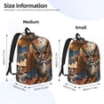 thumbnail image 3 of Honeii Colorful Owl Tattoo Art Print Canvas College Laptop Backpack, Durable Rucksack Travel Notebook Bag School Backpack Book Bag for Men Women-Medium, 3 of 7