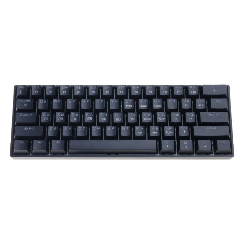 Mechanical Gaming Keyboard with LED Backlit Keyboard 61 Key Corded Computer Keyboard for Laptop PC Gamer Office Work