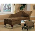 thumbnail image 2 of Traditional Chocolate Brown Microfiber Chaise Lounge with Flip Open Seat, 2 of 3