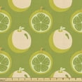 thumbnail image 1 of Fruit Fabric by the Yard, Sliced Fresh Fruits Pattern Green Toned Cartoon Oranges, Decorative Upholstery Fabric for Chairs & Home Accents, 3 Yards, Yellow Green Apple Green by Ambesonne, 1 of 4