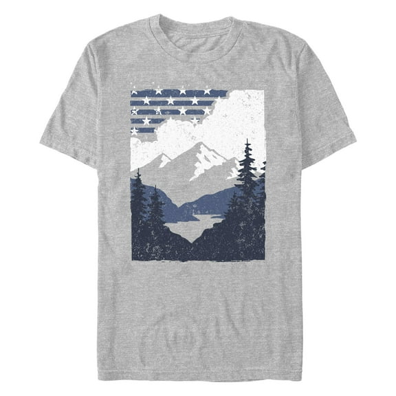 Men's Lost Gods Distressed Mountain Cloud  Graphic T-Shirt