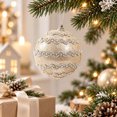 thumbnail image 5 of 3PC Christmas Hanging Ornaments Christmas Ball Ornaments Decorative Hanging Pendants, Champagne Glitter Shatterproof Baubles with Pearl Sequin Finishes for Xmas Tree 3.15Inch, 5 of 5