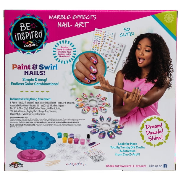 A.C.E チャン　My Lover 個別絵柄キラキラ3枚セット Cra-Z-Art Marble Effects Nail Art Kit for Ages 8+ - Multicolor